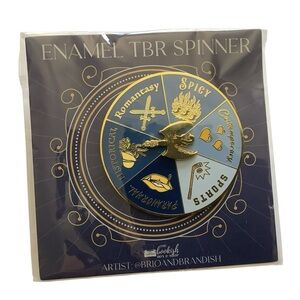 The Bookish Box Enamel Pin TBR Spinner Brioandbrandish Dragon Pinback